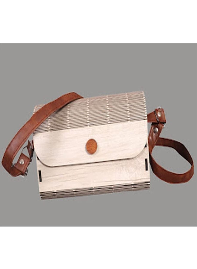 Styxon Wooden Purse Clutch Bag,Ladies wallet wooden, Light Weight Unique Purse With Belt Handbags for woman,Girls | 20.32 X 7.62 X 14 CM | Light Weight - Image 3